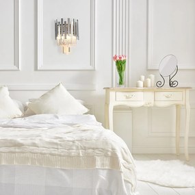 Nástenné svietidlo Aspen, 1x krištáľové/chrómové kovové tienidlo