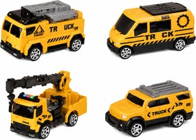 LEAN Toys Nákladné auto s žeriavom a prepravníkom vozidiel – svetlá a zvuky – zelené