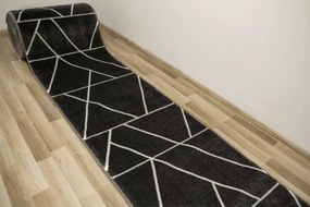 Behúň Lima C877A tmavosivý / krémový, trojuholníky