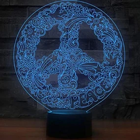 3Dmix 3DL-DFS002 – 3D LED nočná lampa - Hippies (Aroma)