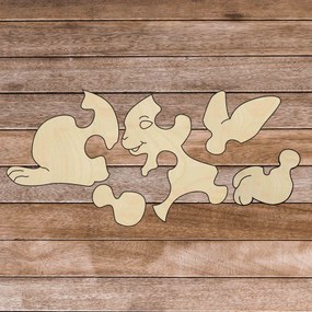 SENTOP | Drevené montessori edukačné puzzle - Zajačik | SENTOP H020 Topoľ H020