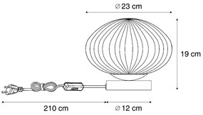 Dizajnová stolná lampa mosadzná s opálovým sklom - Mochi