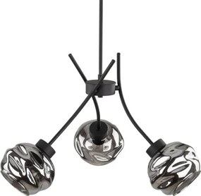 Závesný luster na lanku ZULIA 3xE27/15W/230V čierna/dymová čierna