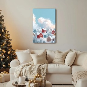 Obraz zasnežená dedinka