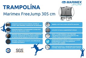 Marimex | Trampolína Marimex FreeJump 305 cm + ochranná sieť + schodíky + kotviaca sada ZADARMO | 19000108