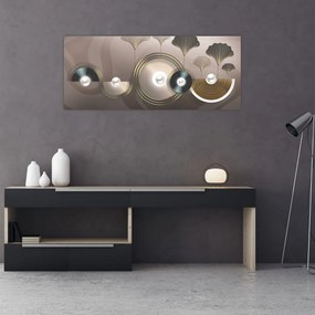 Obraz - Zlatohnedá abstrakcia (120x50 cm)