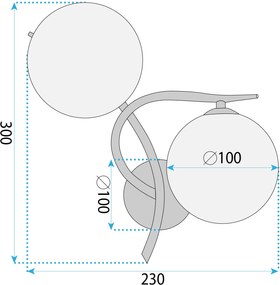 Toolight Toolight, nástenné svietidlo 2xG9, G132-2W, zlatá, OSW-02606