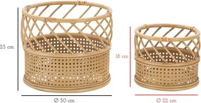 Sada 2 ks proutěných obalů na květináč Panama hnědá