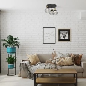 Stropné svietidlo PARKLA 3xE27/15W/230V čierna/zlatá