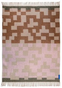 Ružovo-hnedá deka s prímesou vlny 130x190 cm Maze - Mette Ditmer Denmark