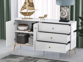 KOMODA BELLINI BIELY VYSOKÝ LESK 160 cm