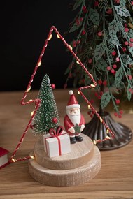 Set 2ks dekorácie Santa vo svietiacom ľad stromčeku - 16*10*21 cm