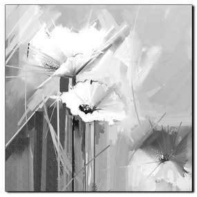 Obraz na plátne - Abstraktná maľba, jarné kvety reprodukcia - štvorec 3269QA (80x80 cm)