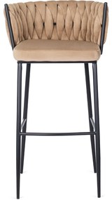 Barová stolička Flores 60 cm béžová/čierna
