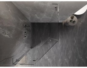 Mexen Lunar, L päťuholníkový sprchový kút naklápací doľava 90 x 100 cm, 8mm číre sklo, chrómový profil, 831L-090L-100P-01-00-L