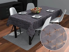 Biante Veľký zamatový obdĺžnikový obrus Isabela IBL-003 Rose Gold trojuholníky na sivom 160x200 cm