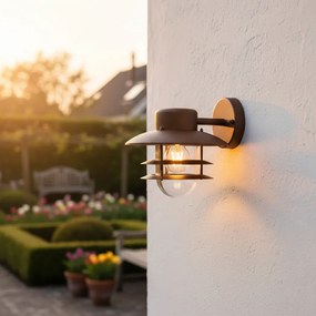 Priemyselná nástenná lampa hrdzavohnedá IP44 - Shell