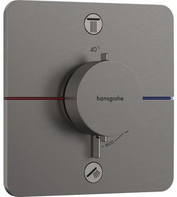 Hansgrohe ShowerSelect Comfort Q - Termostat pod omietku pre 2 spotrebiče, kartáčovaný čierny chróm 15583340