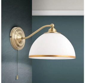 Orion WA 2-1371/1 - Nástenná lampa OLD LAMP 1xE27/40W/230V biela/mosadz