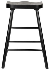 Čierna barová stolička z dubového dreva 64 cm Vander – White Label
