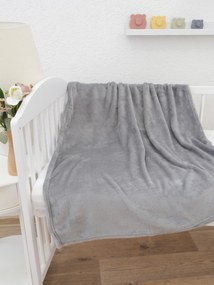 Detská deka do postieľky mikroplyš Exclusive 80 × 100 cm – Laura svetlo sivá