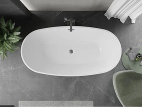 Mexen Eris, voľne stojaca vaňa 180 x 80 cm, biela, brúsený grafit prepad, 53441808000-95