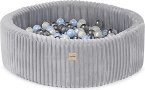 Suchý bazén okrúhly 90x30 cm – šedý Puffy Lamell + 200 guličiek