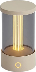 Vonkajšia stolná lampa béžová nabíjateľná vrátane nabíjacej stanice IP65 - Grill