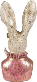 Dekorácia busta zajačice so zlatou patinou - 11*12*24 cm