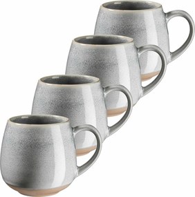 Mäser Súprava veľkých hrnčekov 4 ks AQUATA – 500 ml, sivá, 500 ml