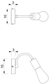 Nástenná lampa DOW 1xE27/60W/230V biela/zlatá