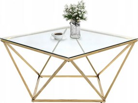 Tutumi Tutumi, sklenený konferenčný stolík Glamour 80x80x45 CS-14G, zlatá, KRZ-06585