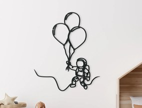 drevko Drevená nálepka Astronaut s balónmi
