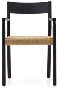 Čierna/v prírodnej farbe jedálenská stolička z dubového dreva Yalia – Kave Home