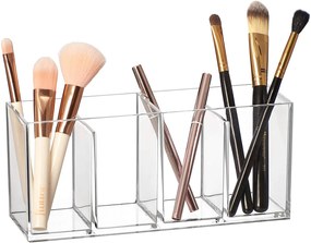 5Five® Transparentní box, 4 přihrádky na stojící předměty, SELENA