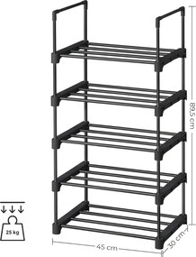 Botník Rezula 89,5 cm černý