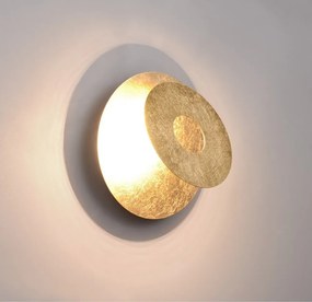 LED nástenné svietidlo v zlatej farbe Leano – Trio