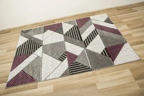 Koberec Amelia A632A pruhy / čiarky, sivý / fialový