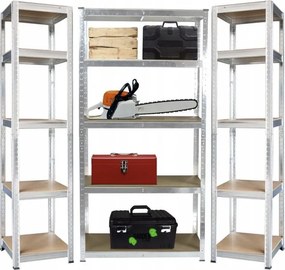 Regál 200x90x40 cm zinkovaný  5-policový, nosnosť 875 kg