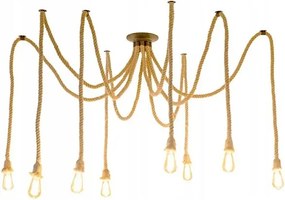 Toolight Spider, stropné svietidlo 8xE27, hnedá, OSW-07865