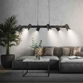 Briloner 4059065 - Závesný luster na lanku ERA 6xGU10/10W/230V čierny