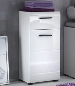 Kúpeľňová stojacie skrinka Skin, lesklá biela%