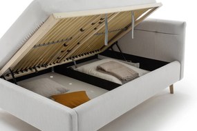 Dvojlôžková posteľ anika s úložným priestorom 140 x 200 cm svetlosivá MUZZA