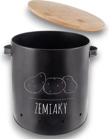 Orion Dóza na zemiaky, plech/bambus pr. 22,5 cm, BLACK SK