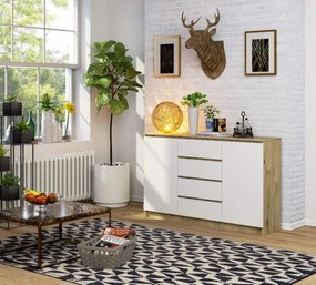 Komoda K160 2D 4SZ CLP artisan / biela