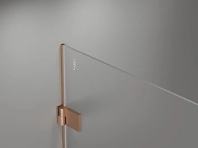 Mexen Lunar-B, Otočné ľavé sprchové dvere 95 cm, 8mm číre sklo, medený matný profil, 832-095-000-65-00-L