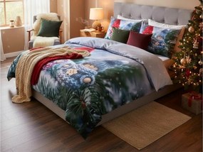 3D Bavlnené obliečky MINI JOY CHRISTMAS sivé, 100% bavlna Rozmer obliečky: 70 x 90 cm | 140 x 200 cm