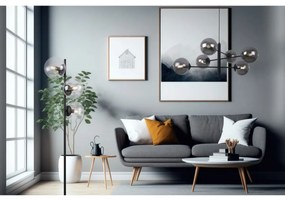 Stojacia lampa Paris, 3x číre sklenené tienidlo, B