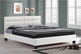 Čalúnená manželská posteľ s roštom Mikel 160 - biela