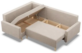 Rohová rozkladacia sedačka BLANK Elegant ľavá, béžová